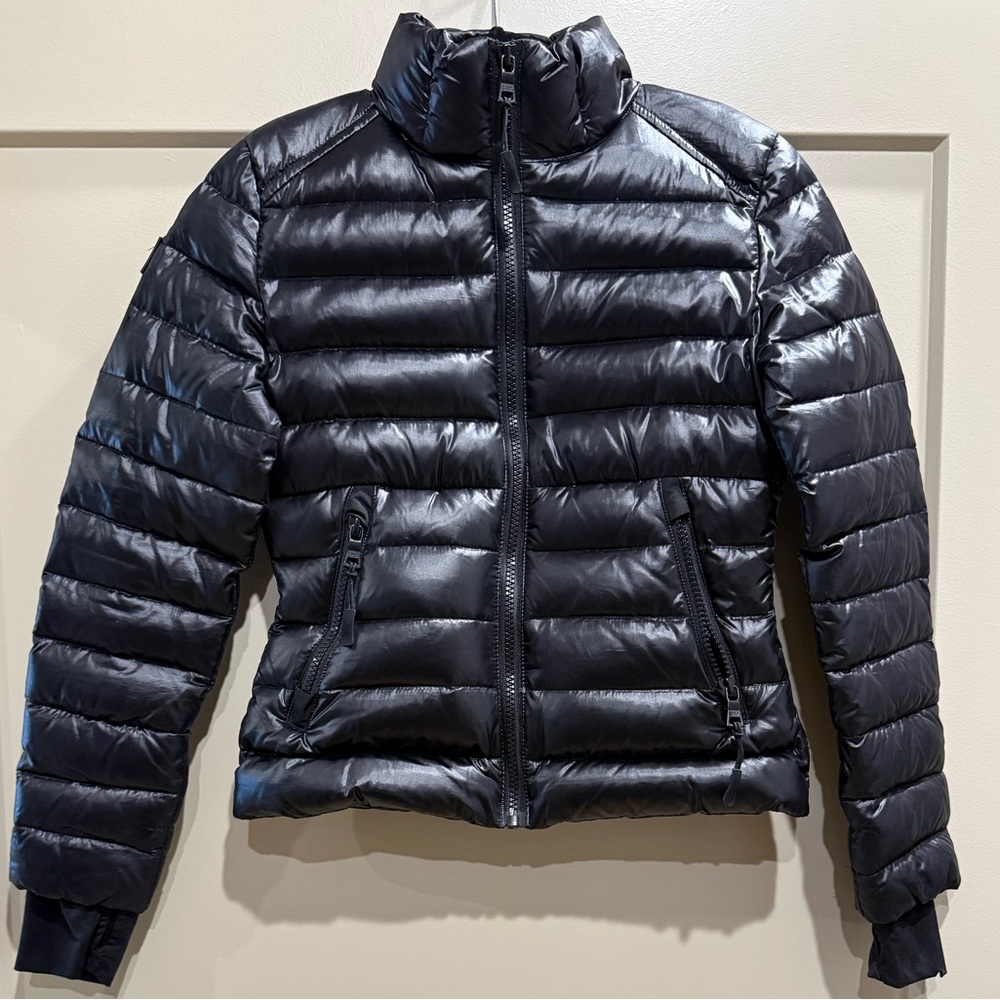 SAM. Girl’s Shiny Black Quilted Jacket Size 10Y